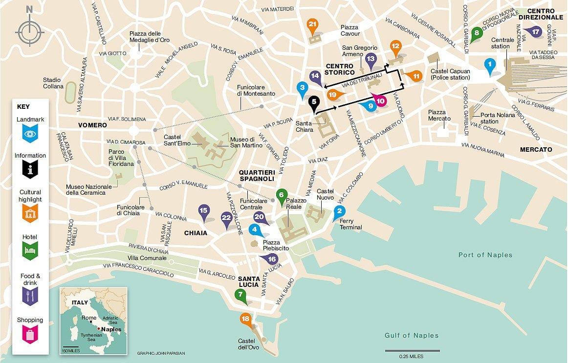 Mapa Centro сторико Neapol