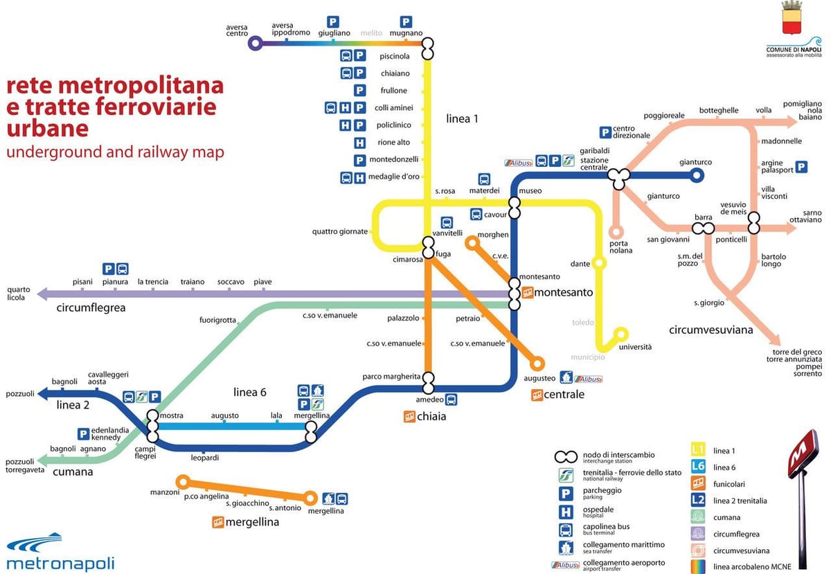 Mapa Neapol kolejka