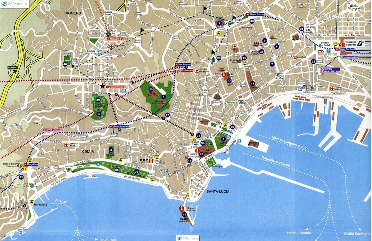 miasto Napoli mapie