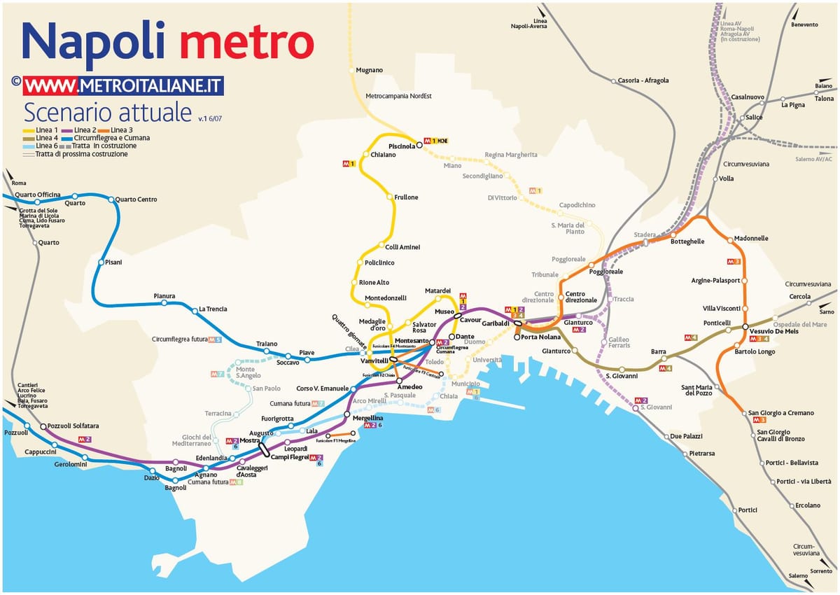 mapa metra w Neapolu