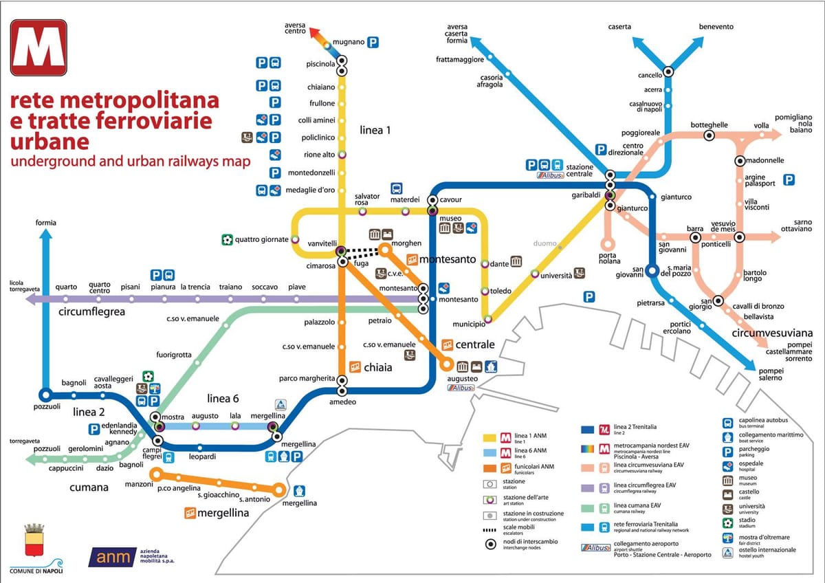 autobus Neapol mapie