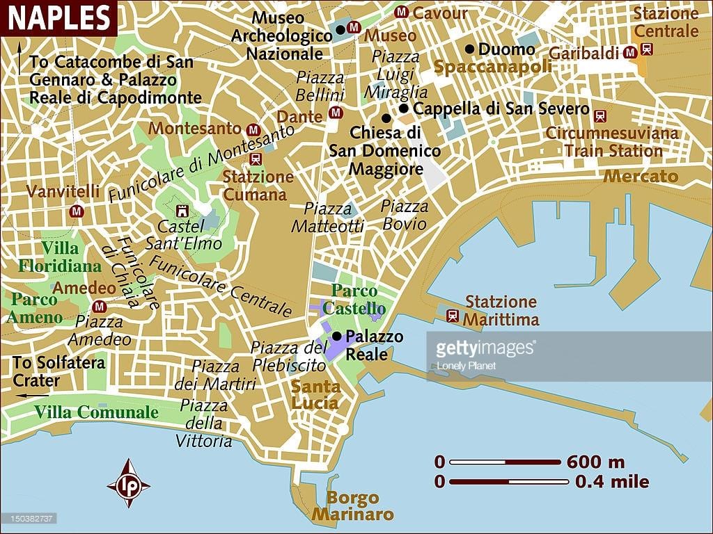 miasto Neapol mapie