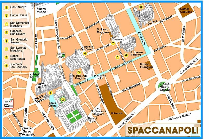 Mapa Neapol Napoli