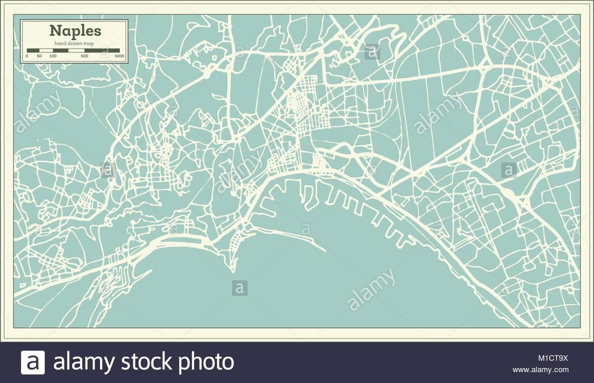 Mapa Neapolu, Włochy Miasto