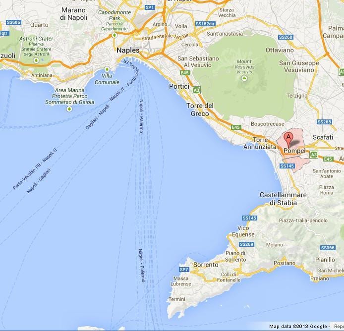 mapa zatoka Neapol, Włochy