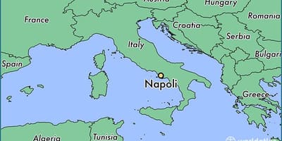 Mapa pokazuje Włochy Neapol
