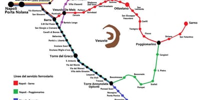 Napoli pociągu na mapie